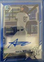 Austin Wells [Blue Refractor] #BMA-AW Baseball Cards 2021 Bowman Chrome Mega Box Mojo Autographs Prices