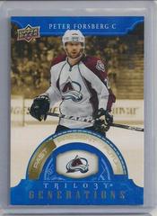 Peter Forsberg [Blue] Hockey Cards 2022 Upper Deck Trilogy Generations Prices