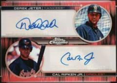Derek Jeter, Cal Ripken Jr. [Red Black Pulse] Baseball Cards 2022 Topps Chrome Sonic Dual Autographs Prices