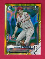 Andrew Painter [Yellow Lava Refractor] Baseball Cards 2021 Bowman Draft Chrome Prices