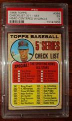 Checklist 371-457 [Head Centered w/ Circle] #356 Baseball Cards 1968 Topps Prices
