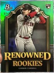 Corbin Carroll [Green] Baseball Cards 2023 Bowman Platinum Renowned Rookies Prices