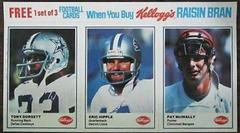 Eric Hipple, Pat McInally, Tony Dorsett [Panel] Football Cards 1982 Kellogg's Prices