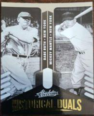 Babe Ruth, Mickey Mantle [Retail Lava] Baseball Cards 2022 Panini Absolute Historical Duals Prices
