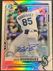Julio Rodriguez [Autograph] #BDC-145 Baseball Cards 2021 Bowman Draft Chrome Prices