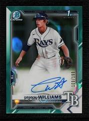 Carson Williams [Aqua Lava Refractor] #CDA-CW Baseball Cards 2021 Bowman Draft Pick Chrome Autographs Prices