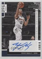 Zeke Nnaji #SC-ZNJ Basketball Cards 2021 Panini Contenders Sophomore Autographs Prices