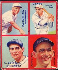 Appling, Dykes, Earnshaw, L. Sewell #7F Baseball Cards 1935 Goudey 4 in 1 Prices