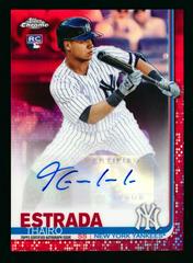Thairo Estrada [Red Refracto] #TE Baseball Cards 2019 Topps Chrome Autographs Prices