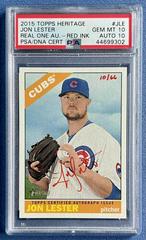 Jon Lester [Red Ink] #JLE Baseball Cards 2015 Topps Heritage Real One Autographs Prices