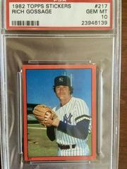 Rich Gossage #217 Baseball Cards 1982 Topps Stickers Prices