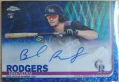 Brendan Rodgers [Blue Wave Refractor] Baseball Cards 2019 Topps Chrome Rookie Autographs Prices