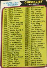 Checklist 265-396 Baseball Cards 1974 Topps Prices
