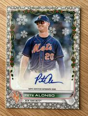 Pete Alonso [Silver Metallic] #WHA-PA Baseball Cards 2022 Topps Holiday Autographs Prices