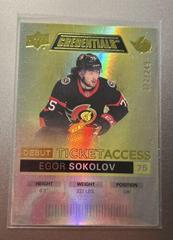 Egor Sokolov [Yellow] Hockey Cards 2021 Upper Deck Credentials Prices
