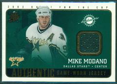 Mike Modano [Authentic Game Worn Jersey] #7 Hockey Cards 2003 Pacific Quest for the Cup Prices