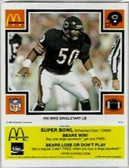 Mike Singletary [Yellow] #50 Football Cards 1985 McDonald's Bears Prices