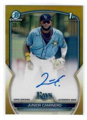 Junior Caminero [Gold] #CPA-JCR Baseball Cards 2023 Bowman Chrome Prospect Autographs Prices
