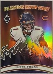Justin Fields [Silver] #PWF-10 Football Cards 2023 Panini Phoenix Playing with Fire Prices