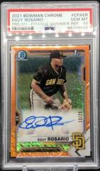 Eguy Rosario [Orange Shimmer Refractor] #CPA-ER Baseball Cards 2021 Bowman Chrome Prospect Autographs Prices