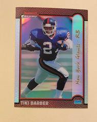 Tiki Barber [Gold Refractor] #150 Football Cards 1999 Bowman Chrome Prices