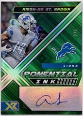Amon Ra St. Brown [Green] #XPI-ARS Football Cards 2022 Panini XR X Ponential Ink Autograph Prices