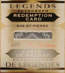 Kim St Pierre Hockey Cards 2023 Upper Deck Tim Hortons Legends Autographs Redemption Prices