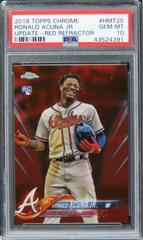 Ronald Acuna Jr. [Red Refractor] #HMT25 Baseball Cards 2018 Topps Chrome Update Prices