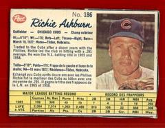 Richie Ashburn [Hand Cut] Baseball Cards 1962 Post Canadian Prices