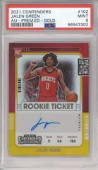 Jalen Green [Autograph Gold] #102 Basketball Cards 2021 Panini Contenders Prices