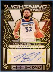Karl Anthony Towns [Yellow] Basketball Cards 2021 Panini Obsidian Lightning Strike Signatures Prices