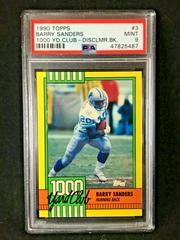 Barry Sanders [Disclaimer Back] Football Cards 1990 Topps 1000 Yard Club Prices