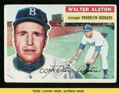 Walter Alston [Gray Back] #8 Baseball Cards 1956 Topps Prices