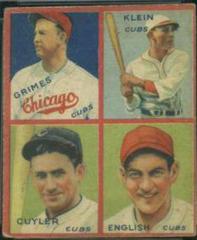 Cuyler, English, Grimes, Klein #1F Baseball Cards 1935 Goudey 4 in 1 Prices