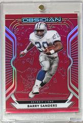 Barry Sanders [Electric Etch Red Flood] #61 Football Cards 2020 Panini Obsidian Prices