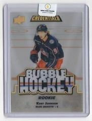 Kent Johnson [Gold Spectrum Rookie] Hockey Cards 2022 Upper Deck Credentials Bubble Hockey Prices