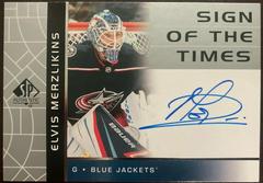 Elvis Merzlikins #SOTT-EM Hockey Cards 2022 SP Authentic Sign of the Times Prices