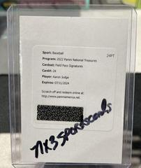 Aaron Judge #FP-AJ Baseball Cards 2022 Panini National Treasures Field Pass Signatures Prices