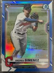 Andres Gimenez [Blue Refractor] #12 Baseball Cards 2021 Bowman Chrome Prices