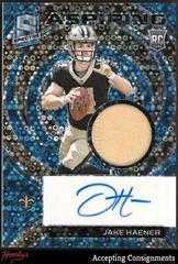 Jake Haener [Neon Blue] #9 Football Cards 2023 Panini Spectra Aspiring Patch Autograph Prices