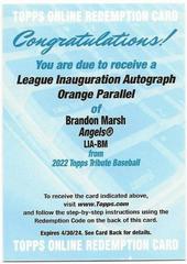 Brandon Marsh [Orange] Baseball Cards 2022 Topps Tribute Autographs Prices