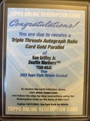 Ken Griffey Jr. [Gold] #TTAR-KGJ2 Baseball Cards 2022 Topps Triple Threads Autograph Relic Prices