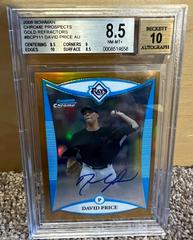 David Price [Gold Refractor Autograph] #BCP111 Baseball Cards 2008 Bowman Chrome Prospects Prices