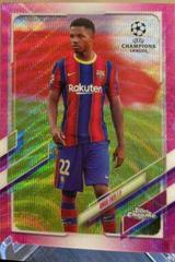 Ansu Fati [Pink Xfractor] #15 Soccer Cards 2020 Topps Chrome UEFA Champions League Prices