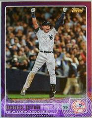 Derek Jeter [Two Hands Up Purple] #1 Baseball Cards 2015 Topps Prices