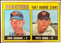 Senators Rookies [D. Bosman, P. Craig] Baseball Cards 1967 Topps Prices