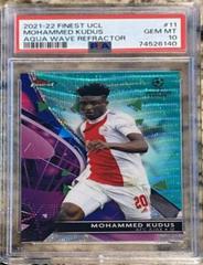 Mohammed Kudus [Aqua] Soccer Cards 2021 Topps Finest UEFA Champions League Prices