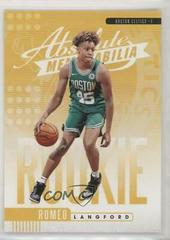 Romeo Langford #13 Basketball Cards 2019 Panini Absolute Memorabilia Rookies Yellow Prices