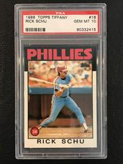 Rick Schu #16 Baseball Cards 1986 Topps Tiffany Prices