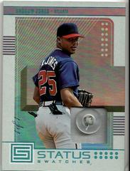 Andruw Jones [Holo Platinum Blue] #SS-AJ Baseball Cards 2023 Panini Chronicles Status Swatches Prices